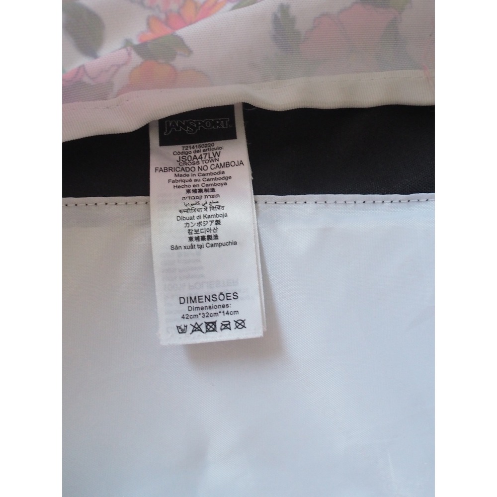 JanSport Floral Print White Multi Backpack Cottagecore OS Good School Travel - Picture 12 of 16
